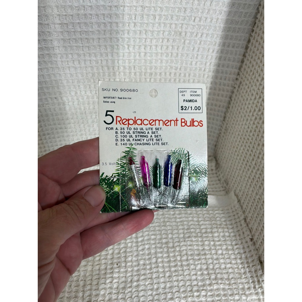 Vintage Unisex Pamida Replacement Bulbs 5 Pack Multi Color